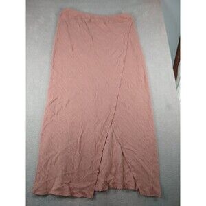 Free People Wrap Maxi Skirt Women's Large Cotton Gauze TExtured Dusty pink  Boho